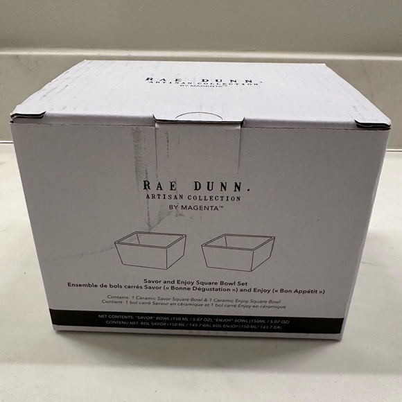 NWT Rae Dunn Savor + Enjoy Bowl Set in Lime Green Stone - Picture 4 of 4